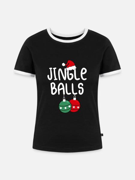 Jingle Bälle - Frauen Kontrast-T-Shirt - Schwarz/Weiß