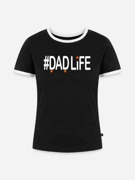 Basketball Dadlife - Frauen Kontrast-T-Shirt - Schwarz/Weiß
