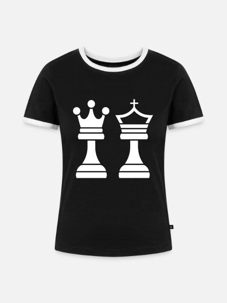 Schachspiele - Frauen Kontrast-T-Shirt - Schwarz/Weiß
