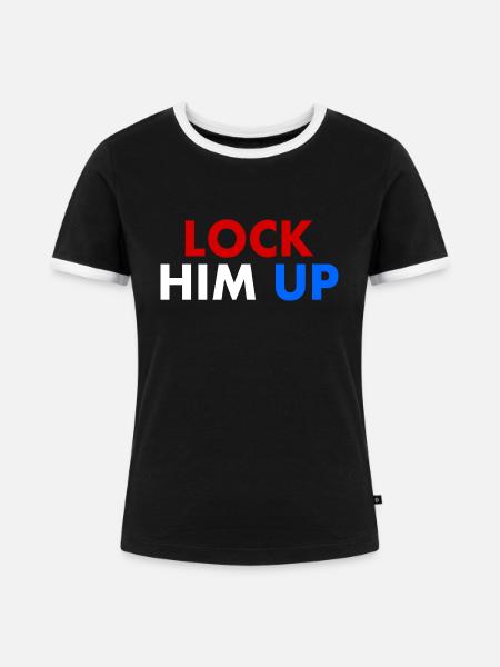 Lock him up - Frauen Kontrast-T-Shirt - Schwarz/Weiß