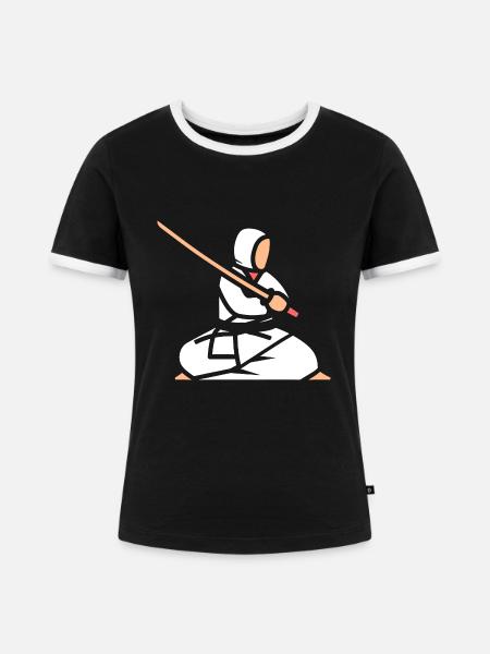 iaido - Frauen Kontrast-T-Shirt - Schwarz/Weiß
