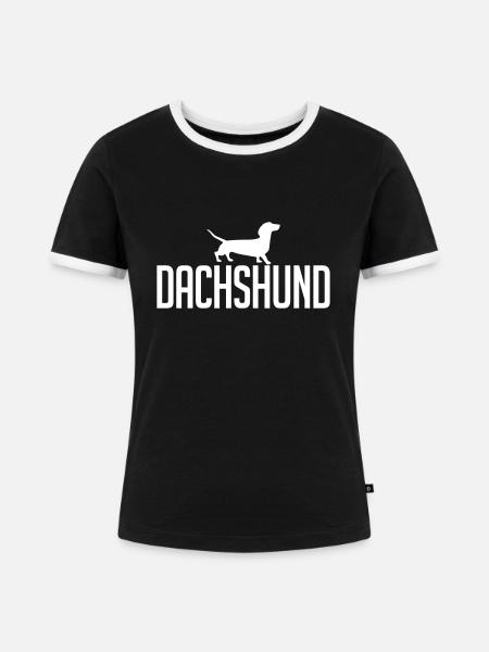 DACHSHUND Hunderasse - Frauen Kontrast-T-Shirt - Schwarz/Weiß