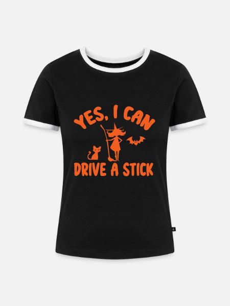 Grusel Halloweenspruch Spruch Halloween - Frauen Kontrast-T-Shirt - Schwarz/Weiß