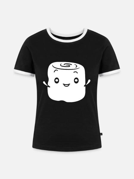 Marshmallow - Frauen Kontrast-T-Shirt - Schwarz/Weiß