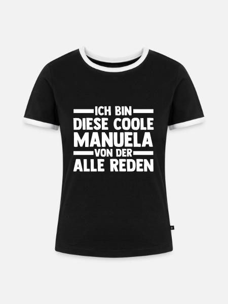 Manuela - Frauen Kontrast-T-Shirt - Schwarz/Weiß