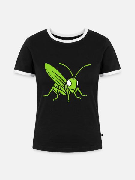Heuschrecke - Frauen Kontrast-T-Shirt - Schwarz/Weiß