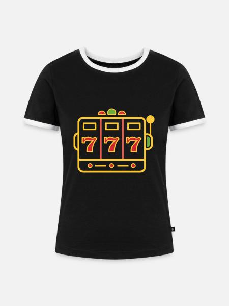 Kasino - Frauen Kontrast-T-Shirt - Schwarz/Weiß