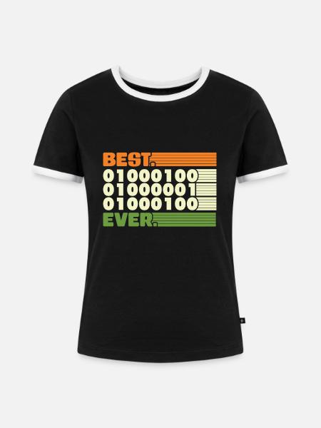 Best Coding dad ever - Frauen Kontrast-T-Shirt - Schwarz/Weiß