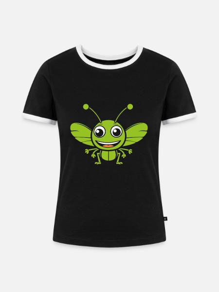 Heuschrecke - Frauen Kontrast-T-Shirt - Schwarz/Weiß