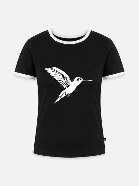 Kolibri - Frauen Kontrast-T-Shirt - Schwarz/Weiß