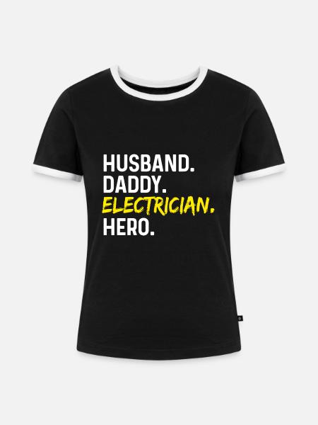 Ehemann Daddy Electricia Held - Frauen Kontrast-T-Shirt - Schwarz/Weiß