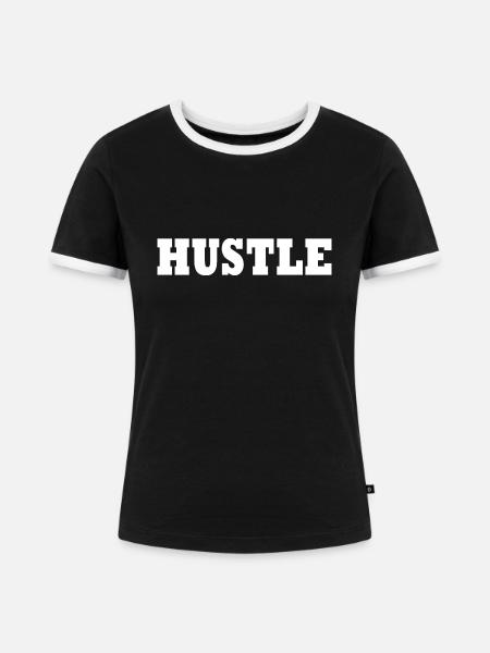 Hustle - Frauen Kontrast-T-Shirt - Schwarz/Weiß