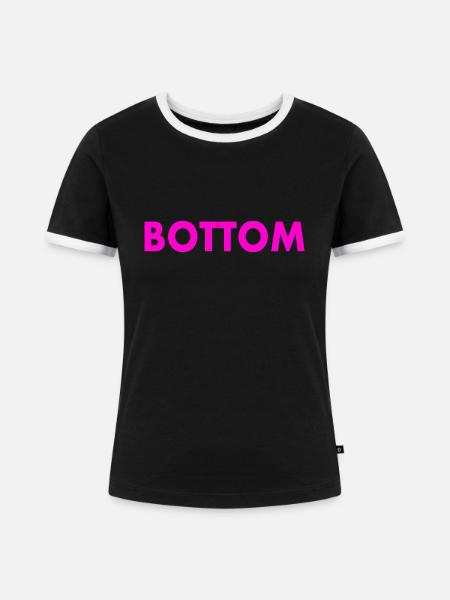Bottom - Frauen Kontrast-T-Shirt - Schwarz/Weiß