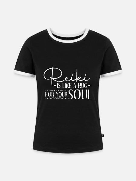 Reiki - Frauen Kontrast-T-Shirt - Schwarz/Weiß