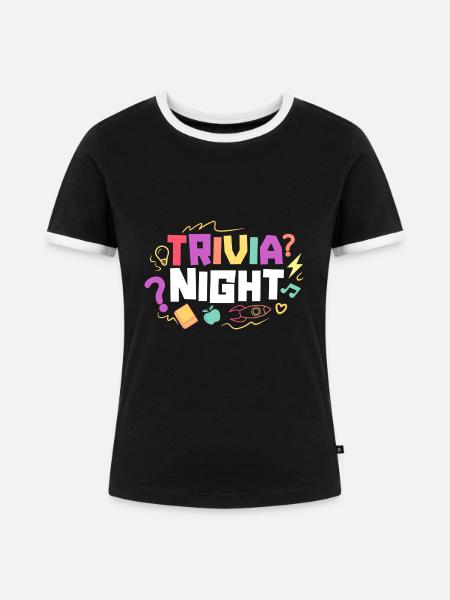 Trivia-Abend Brettspielabend mit Quizabend - Frauen Kontrast-T-Shirt - Schwarz/Weiß