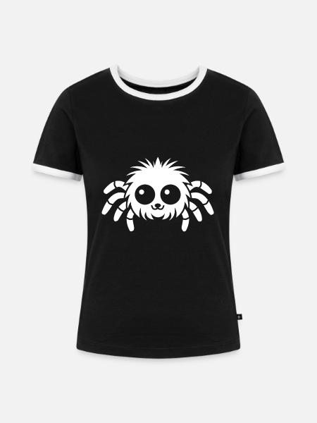 Spinne - Frauen Kontrast-T-Shirt - Schwarz/Weiß