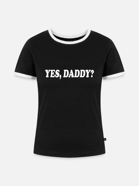 Yes daddy - Frauen Kontrast-T-Shirt - Schwarz/Weiß