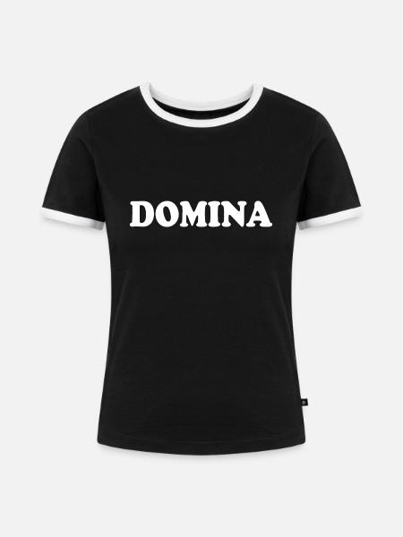 Domina - Frauen Kontrast-T-Shirt - Schwarz/Weiß