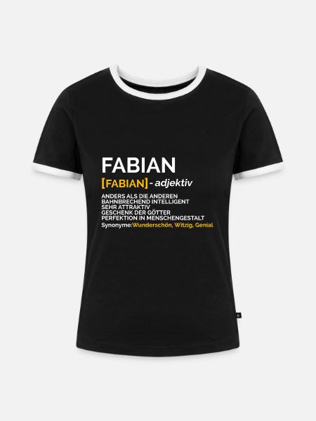 Fabian - Frauen Kontrast-T-Shirt - Schwarz/Weiß