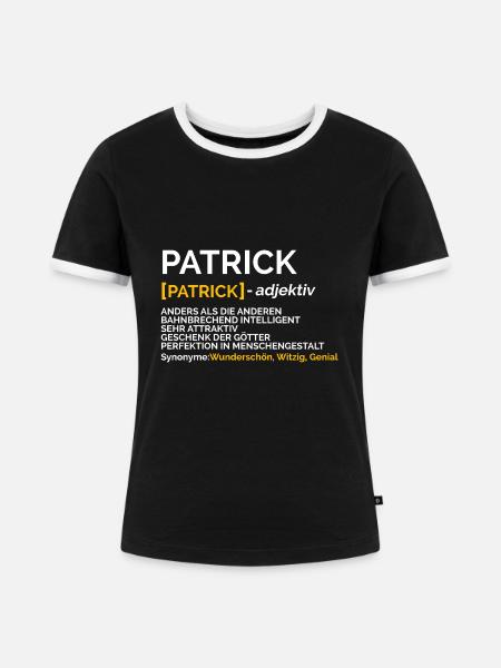Patrick - Frauen Kontrast-T-Shirt - Schwarz/Weiß