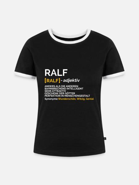 Ralf - Frauen Kontrast-T-Shirt - Schwarz/Weiß