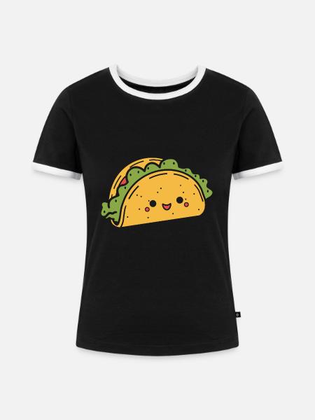 Tacos - Frauen Kontrast-T-Shirt - Schwarz/Weiß