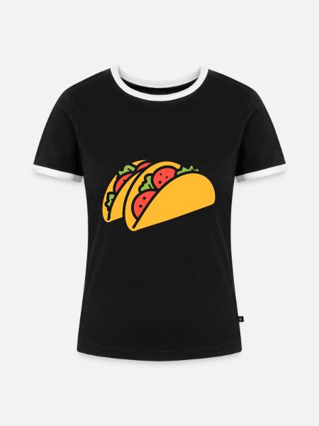 Tacos - Frauen Kontrast-T-Shirt - Schwarz/Weiß