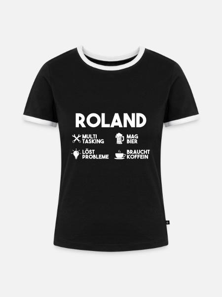 Roland - Frauen Kontrast-T-Shirt - Schwarz/Weiß