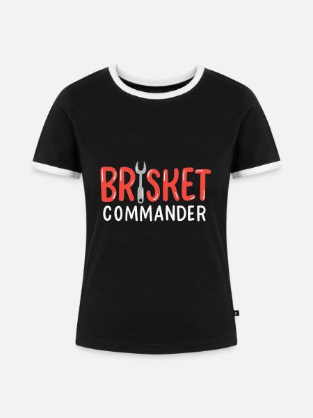Brisket Commander - Frauen Kontrast-T-Shirt - Schwarz/Weiß