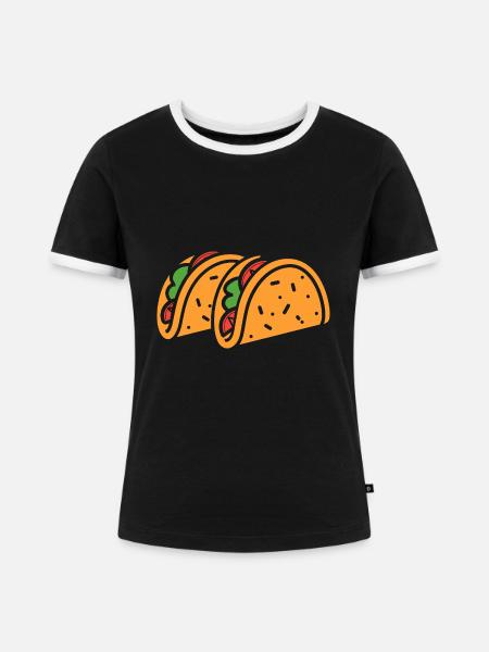 Tacos - Frauen Kontrast-T-Shirt - Schwarz/Weiß