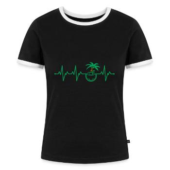 Kokosnuss - Frauen Kontrast-T-Shirt - Schwarz/Weiß - Vorne - Selfina (174cm)