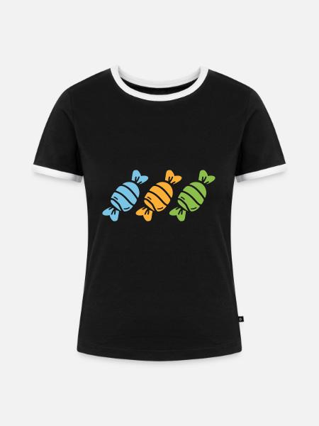 Süßigkeiten - Frauen Kontrast-T-Shirt - Schwarz/Weiß