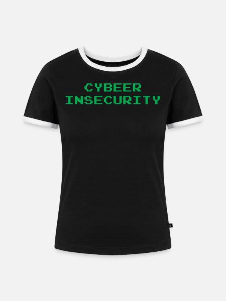 Cyber Insecurity - Frauen Kontrast-T-Shirt - Schwarz/Weiß