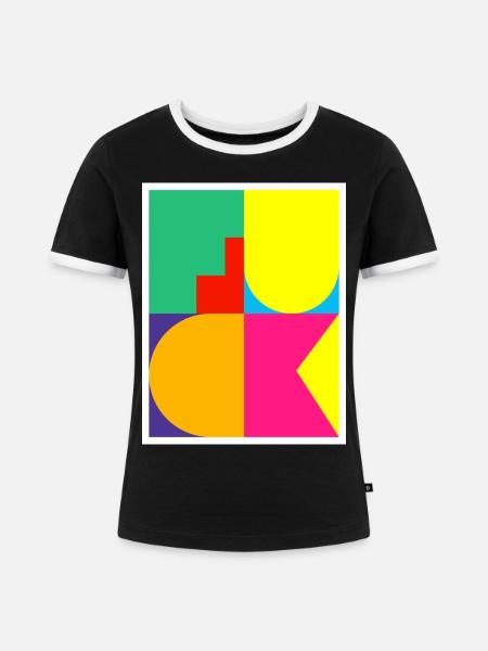 Pop-Art-F-Wort - Frauen Kontrast-T-Shirt - Schwarz/Weiß