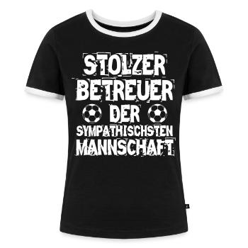 Betreuer Fußballmannschaft - Frauen Kontrast-T-Shirt - Schwarz/Weiß - Vorne - Selfina (174cm)