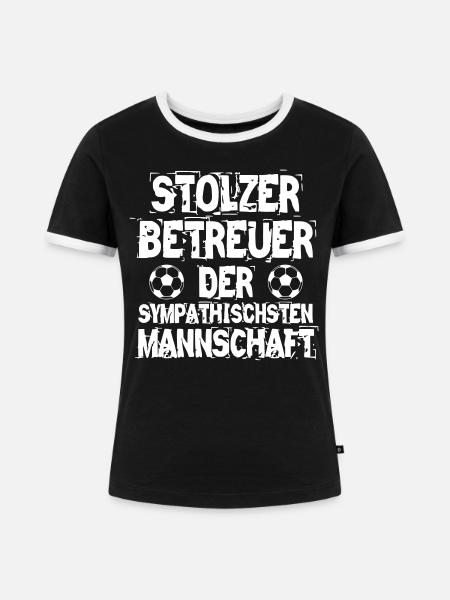 Betreuer Fußballmannschaft - Frauen Kontrast-T-Shirt - Schwarz/Weiß