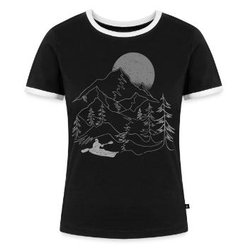 Kajak Geschenk Kanu Paddeln Kanusport Kajakfahrer - Frauen Kontrast-T-Shirt - Schwarz/Weiß - Vorne - Selfina (174cm)