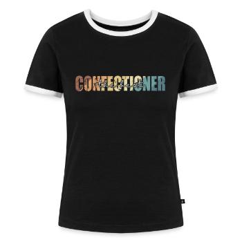 Confectioner the Best Konditorei Torte - Frauen Kontrast-T-Shirt - Schwarz/Weiß - Vorne - Selfina (174cm)