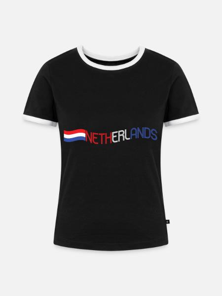 Holland - Frauen Kontrast-T-Shirt - Schwarz/Weiß