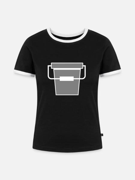 eimer - Frauen Kontrast-T-Shirt - Schwarz/Weiß