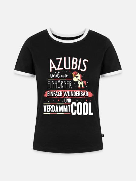 Azubis sind wie Einhörner - Frauen Kontrast-T-Shirt - Schwarz/Weiß