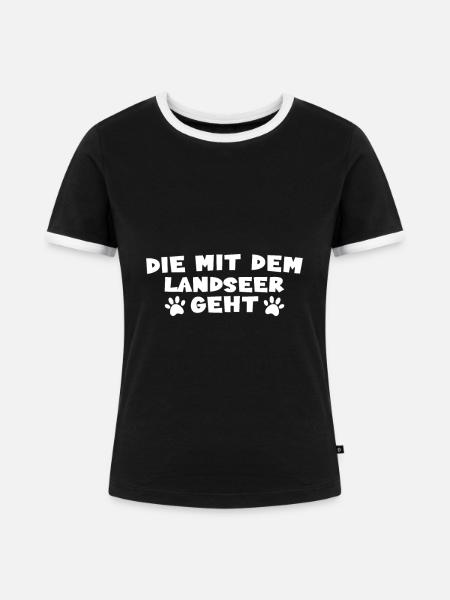 Landseer - Frauen Kontrast-T-Shirt - Schwarz/Weiß