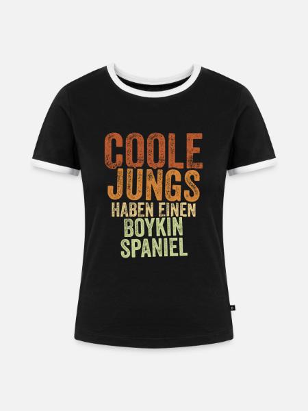 Boykin Spaniel - Frauen Kontrast-T-Shirt - Schwarz/Weiß