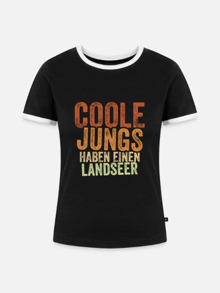 Landseer - Frauen Kontrast-T-Shirt - Schwarz/Weiß