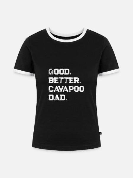 Cavapoo - Frauen Kontrast-T-Shirt - Schwarz/Weiß