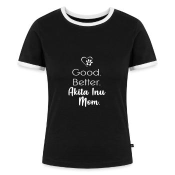 Akita Inu - Frauen Kontrast-T-Shirt - Schwarz/Weiß - Vorne - Selfina (174cm)