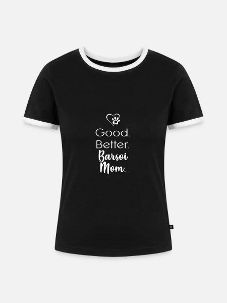 Barsoi - Frauen Kontrast-T-Shirt - Schwarz/Weiß