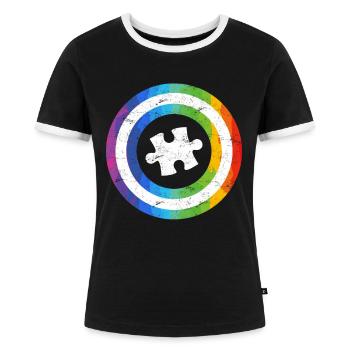 Autismus Vielfalt Autisten Bewusstsein - Frauen Kontrast-T-Shirt - Schwarz/Weiß - Vorne - Selfina (174cm)