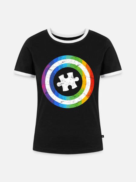 Autismus Vielfalt Autisten Bewusstsein - Frauen Kontrast-T-Shirt - Schwarz/Weiß