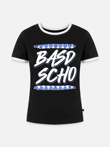 Bayerisch Basd Scho Boarisch München - Frauen Kontrast-T-Shirt - Schwarz/Weiß